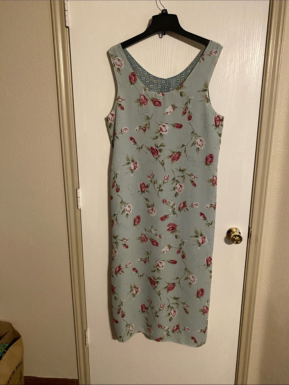 Impressions of California sage green Floral Sleeveless Dress